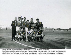 COLLEGE MODERNE LECLERC SIDI BEL ABBES SPORT FOOT 1955 JUNIORS N03